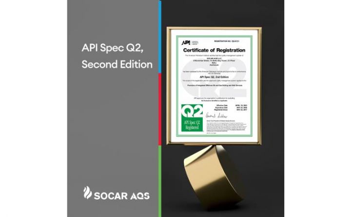 SOCAR AQŞ “API Spec Q2” İkinci Nəşr Sertifikatını əldə edir